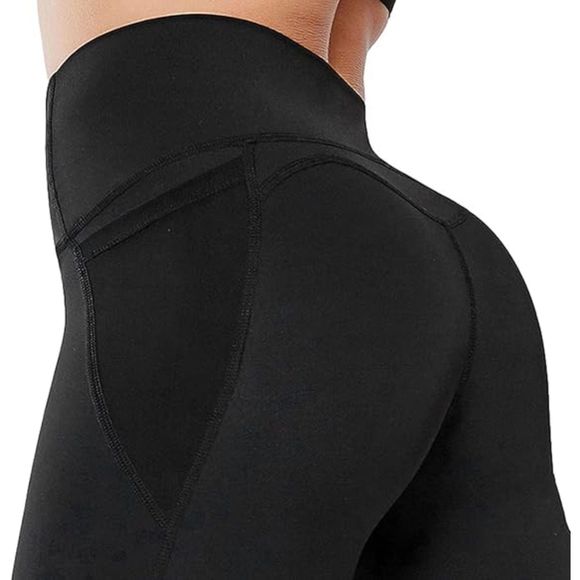 Acefancy Mesh High Waist Leggings Pocket Butt Lift Tummy Control Yoga Pants Sm - Picture 5 of 6